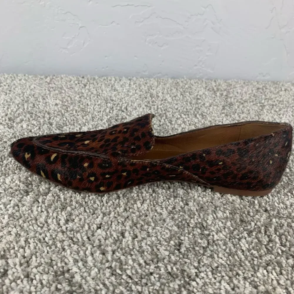 Madewell Frances Skimmer Loafer Women's Size 6.5 Brown Mini Leopard Print Flats